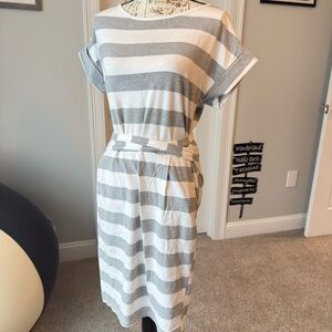 Striped Gray and White Dress